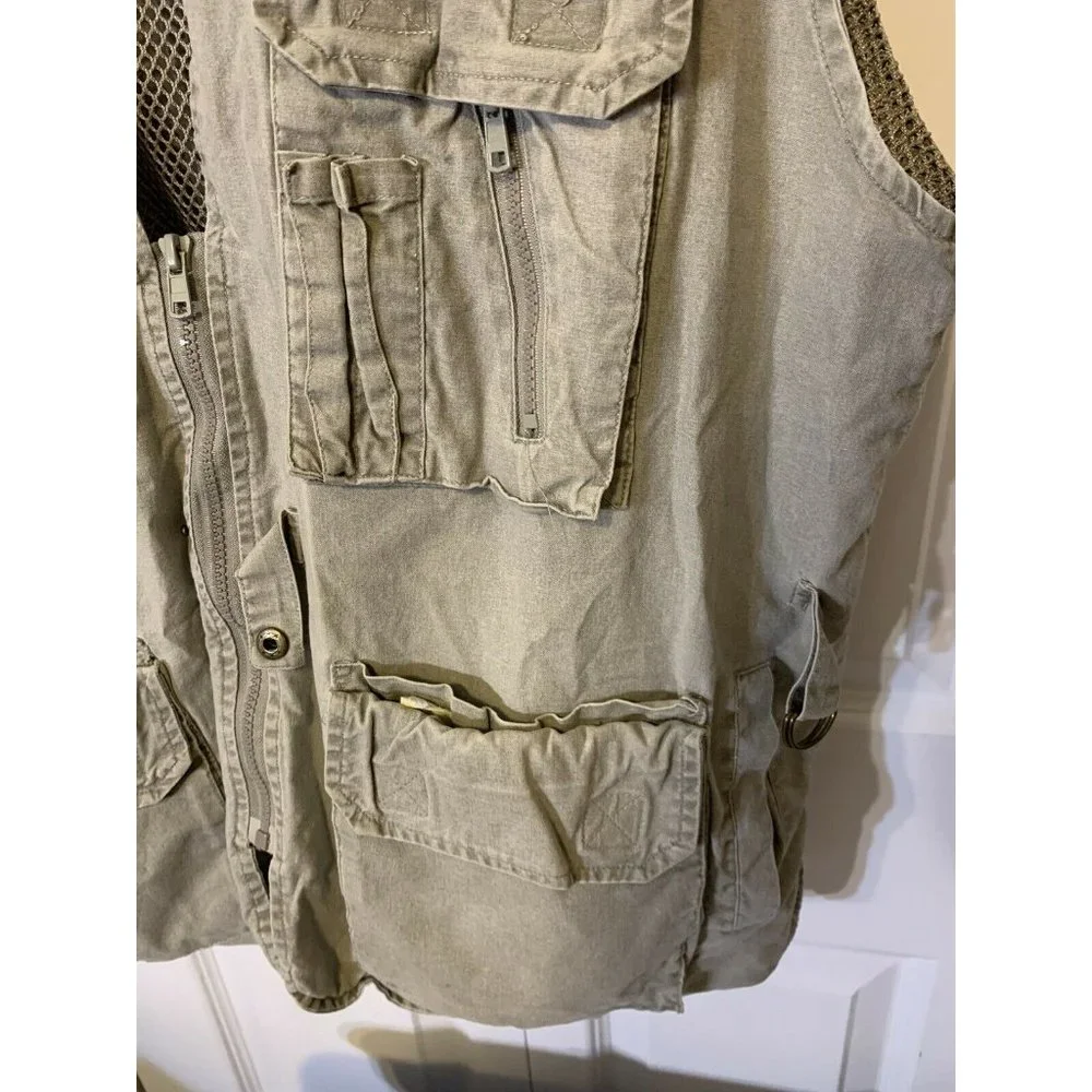 Rothco Outback Vest Sz L Travel Photo Photography Pockets Canvas Fishing Hunting